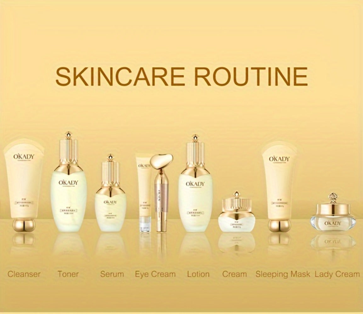 Skincare Set with OKADY Label, 9 Ginseng Products Including Cleanser Toner Essence Serum and Creams — image 20