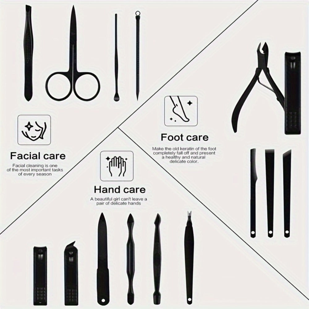 Three-Case Nail Grooming Bundle with 23-Piece Black-and-Red Tool Set in Each Zippered Case — image 5