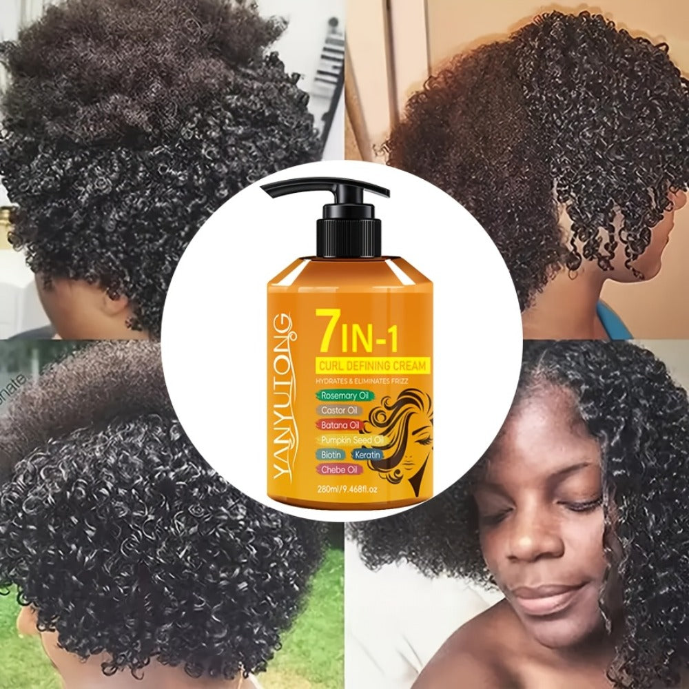 Curling Cream 7-in-1 for Black Hair Curly Wavy & Braids with Rosemary Castor Batana Coconut Oil Biotin Keratin — image 6