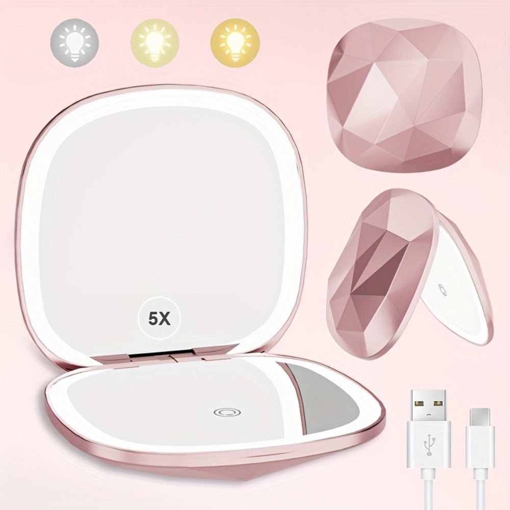 Makeup Mirror with 5X Magnification and 3 Color Lights for Women — image 10