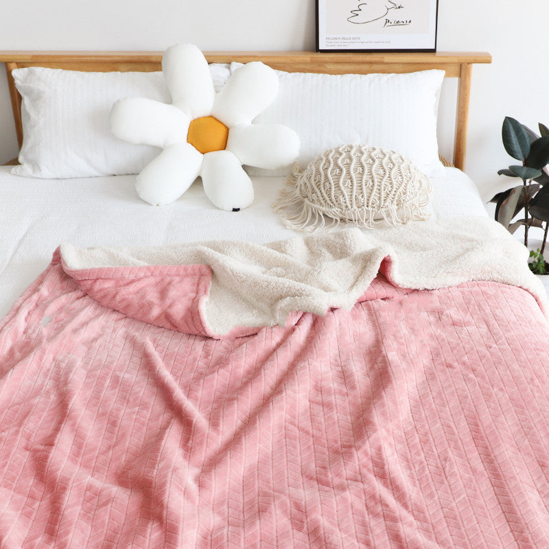 Siesta Blanket Knee Shawl Cover Flannel Thickened Lamb Wool