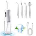 Adjustable Pressure Water Flosser with Interchangeable Nozzles – USB Rechargeable Smart Electric Oral Irrigator for Deep Teet