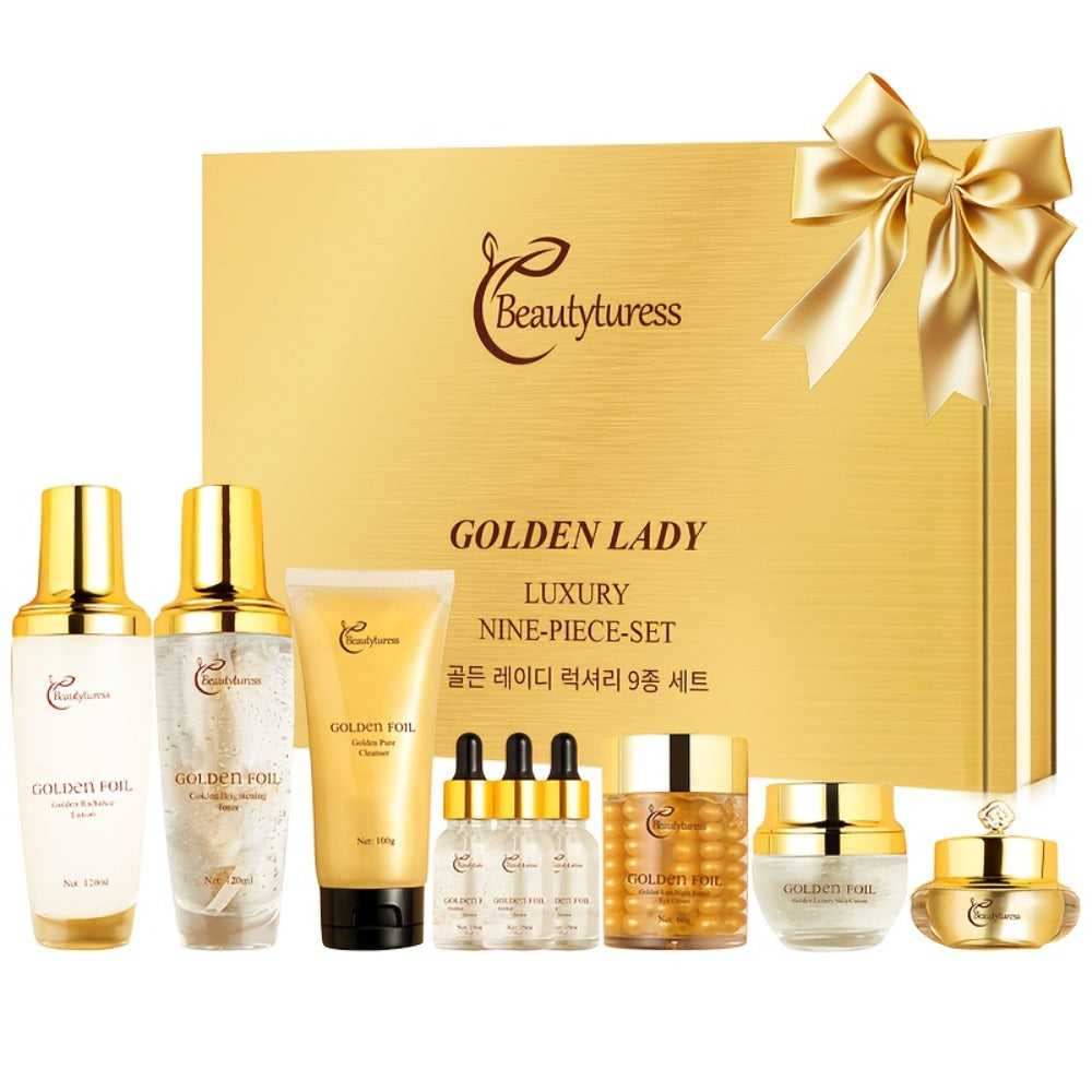 Skincare Set with Beautyluress Label, 9 Collagen and Hyaluronic Acid Cleanser Serum and Cream Items — image 7