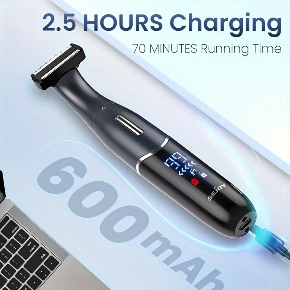 Six in One Bikini Trimmer and Electric Razor for Women and Men, Wet Dry Grooming Set in Purple — image 8