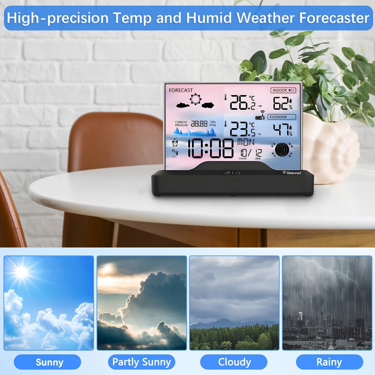 Weather Station | Wireless Indoor Outdoor Barometer Forecast Alarm — image 5
