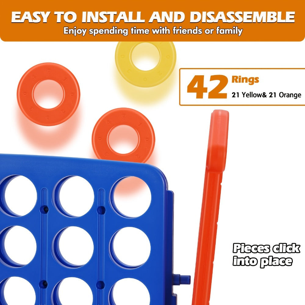 Giant Connect Four Game Adjustable Height 2.6-3.2 Ft with the Listed Color, Size or Set Options for Everyday Use — image 10