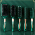Hair Accessories Five-Piece Green Brush and Comb Set with Cushion Brush, Pick and Styling Tools — image 1