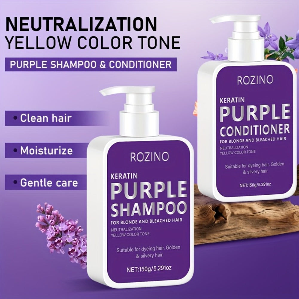 Purple Shampoo and Conditioner Set 2PCS for Blonde Silver Platinum Hair - Toning Brass & Yellow Neutralizer — image 9