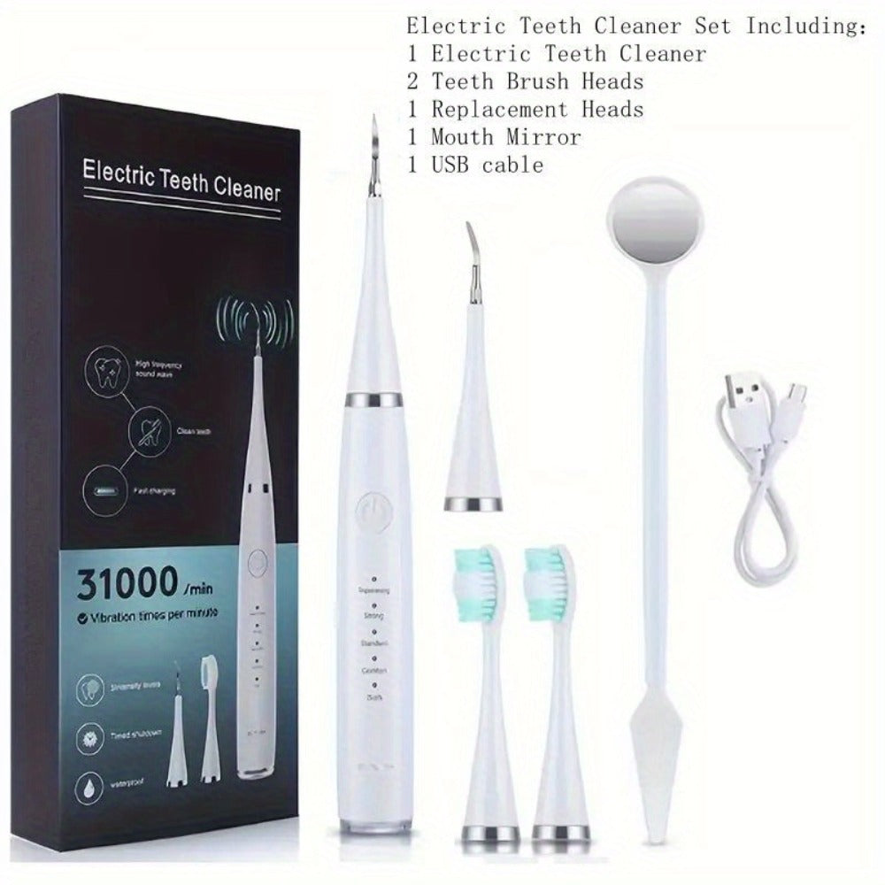Electric Teeth Cleaner Kit USB Rechargeable, 5 Cleaning Modes Dental Scaler Plaque Tartar Remover Gum Health — image 5