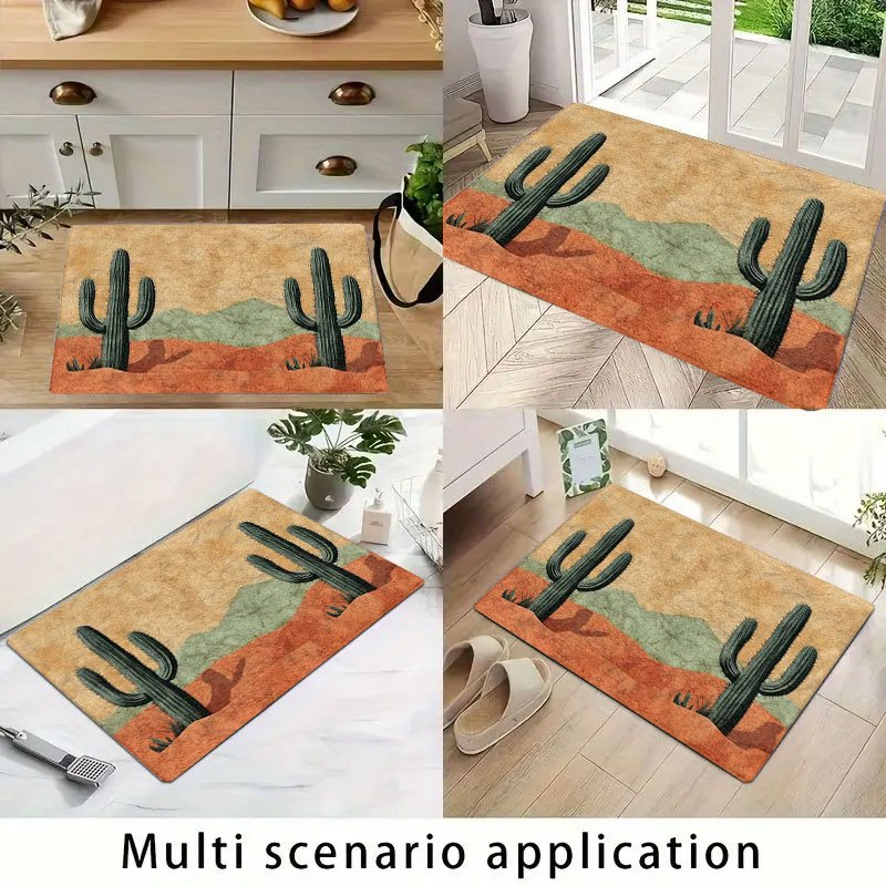 Desert Cactus Print Rectangular Doormat in 40 x 60, 50 x 80 or 45 x 120cm Size Options Pictured — image 10