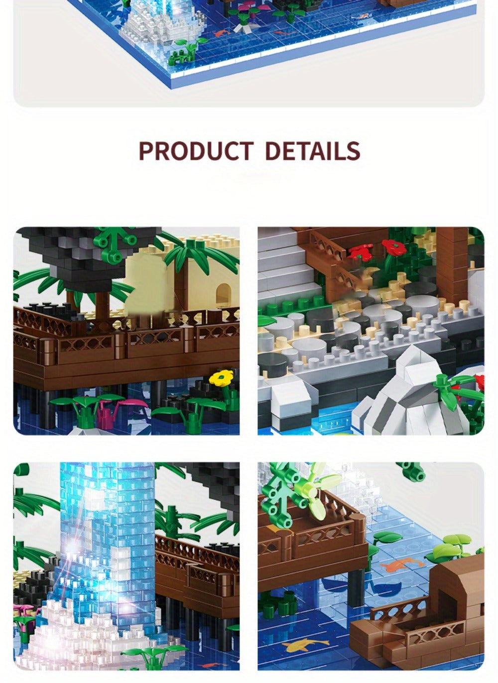 Bonsai Tree Building Set 3320 Pieces Micro Blocks, Chinese Architecture Peach Blossom Cherry Blossom Miniature Model Kit — im