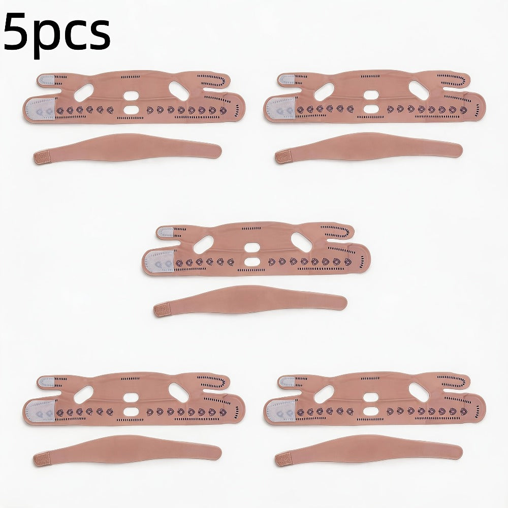 V-Line Face Lift Belt 5-Pack Facial Contouring Lifting Mask with Forehead Lift Band for Makeup, Travel and Everyday Vanity Us