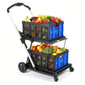 Two Tier Cart with 2 Storage Crates 360° Swivel Wheels, for Garden, Patio and Yard Use, with the Listed Configuration — image
