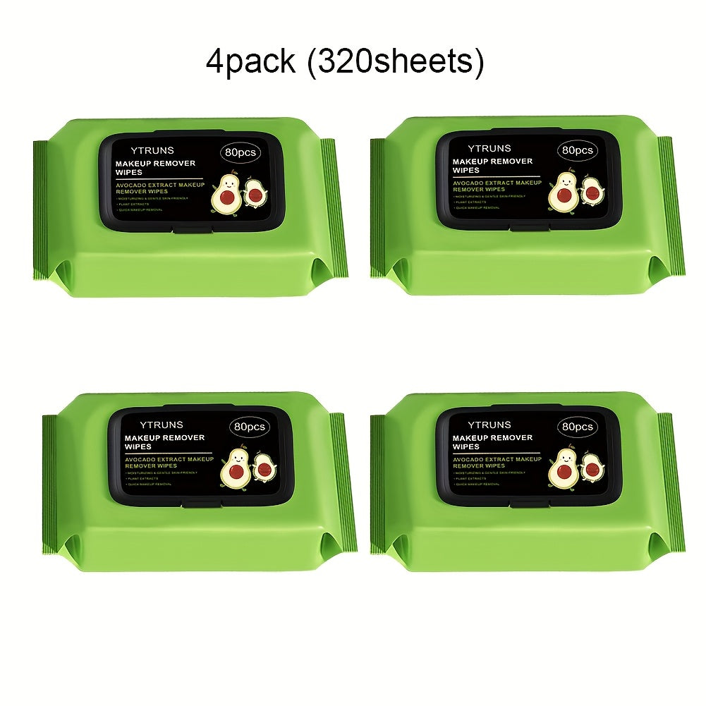 Makeup Remover Wipes Avocado Squalane Deep Cleansing Disposable Face Wipes 80 Sheets Pack for Bath Time, Home Spa and Persona