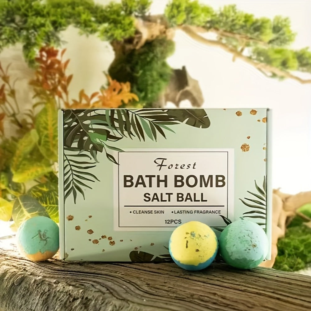 Bath Bombs, 12-Piece Extra-Large Gift Box with Assorted Colors, Labeled Scents and Forest Bath Ball Option — image 8