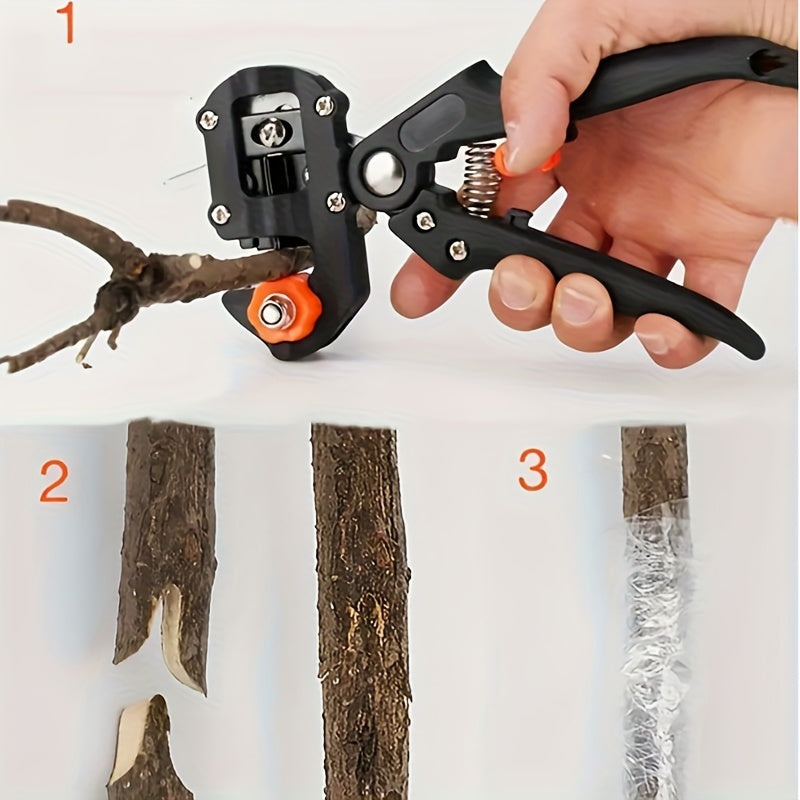 Two-in-One Grafting and Pruning Shears, 8.46 Inches with Mounted Cutter, Base and Two Spare Blades — image 2