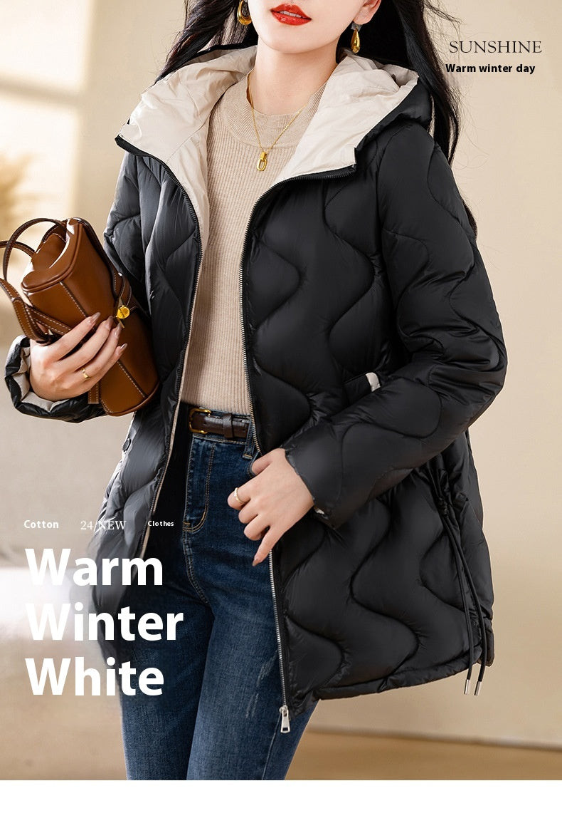 Winter Disposable Cotton-padded Coat For Women Padded Down Jacket Korean Style Mid-length Warm Jacket For Women