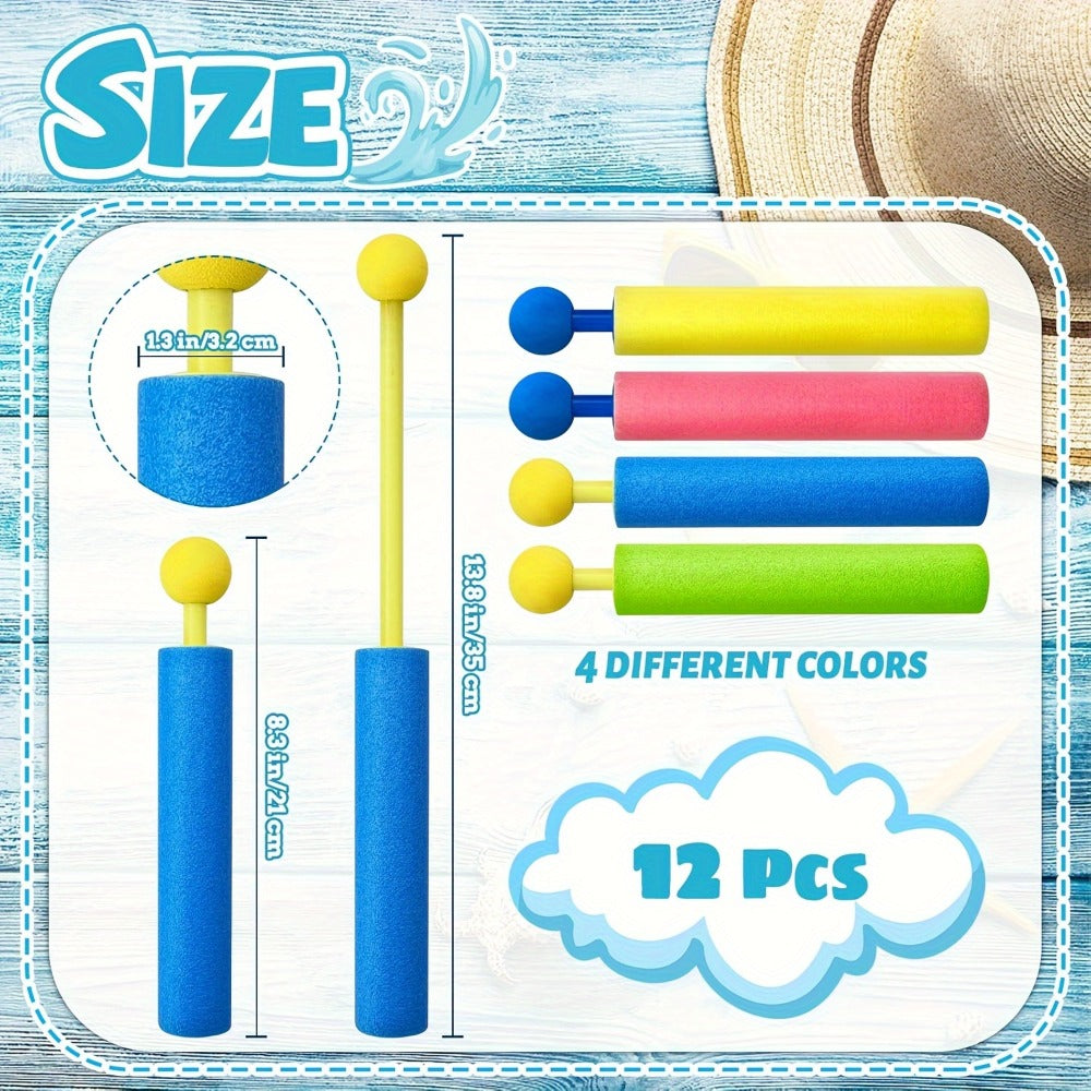 Squirt Water Gun Bulk Pack 6/12/18 Pack for Kids - Colorful Foam Shaft Water Soaker Blaster — image 3