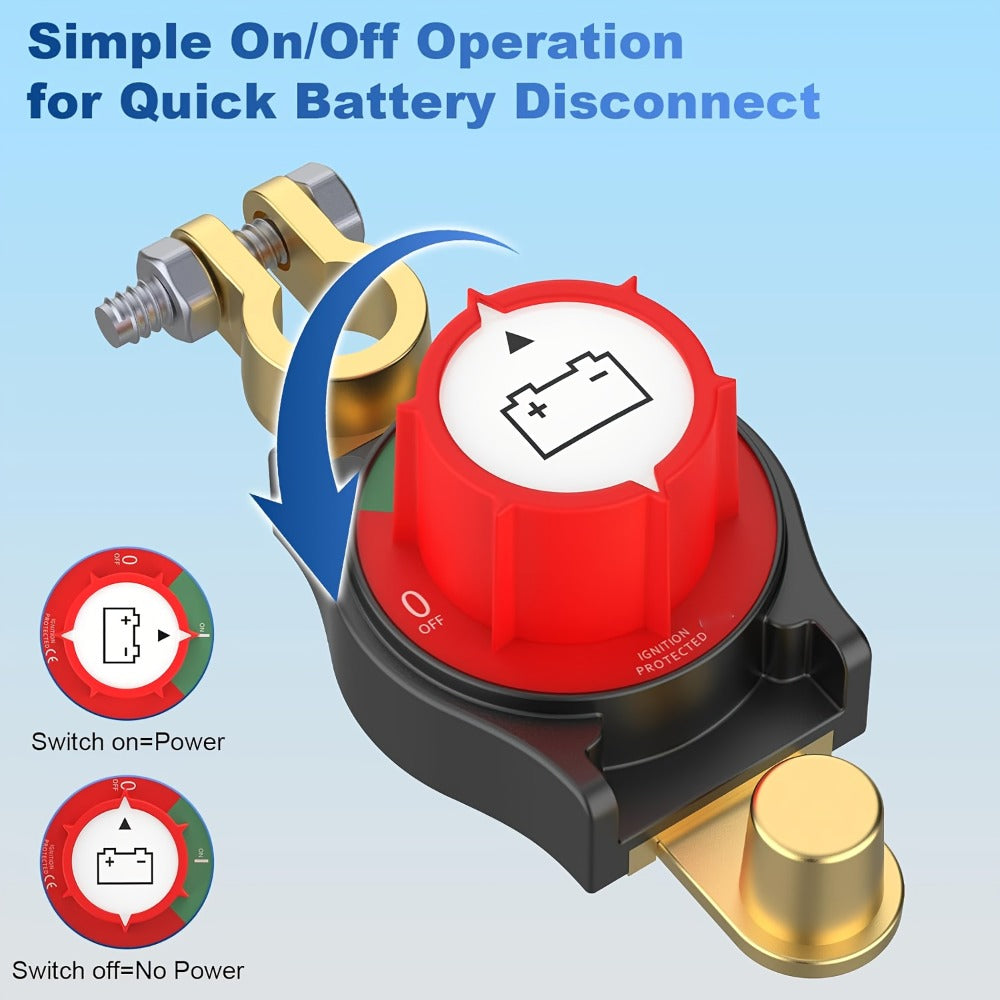 Battery Disconnect Switch 1000A Heavy Duty Manual Lever On/Off Negative Cut-Off with Screw Terminals for Car Truck Boat RV Ma