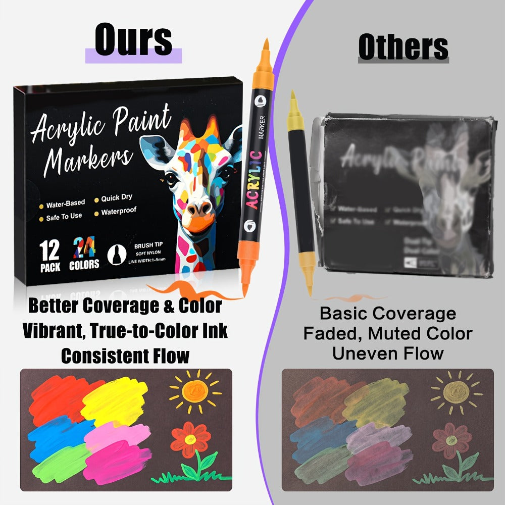 Double-Ended Acrylic Paint Pen Set with Brush and Fine Tips in 48- or 72-Piece Checkout Options — image 8