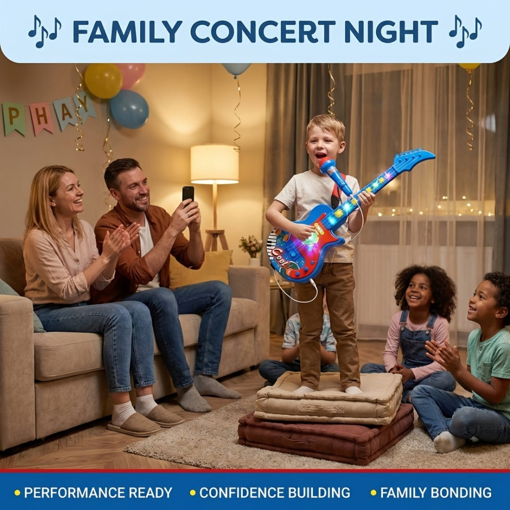 Kids Electric Guitar Toy with Microphone, Lights & Sounds, Musical Instrument Toy for Toddlers Ages 3-8 — image 9