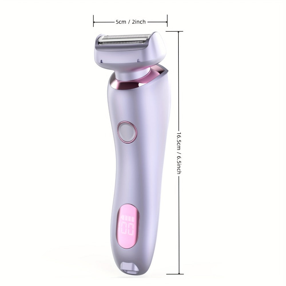 Electric Shaver Bikini Razor with Stainless Steel Blade, Rechargeable Power and Waterproof Wet/Dry Use in Purple — image 5