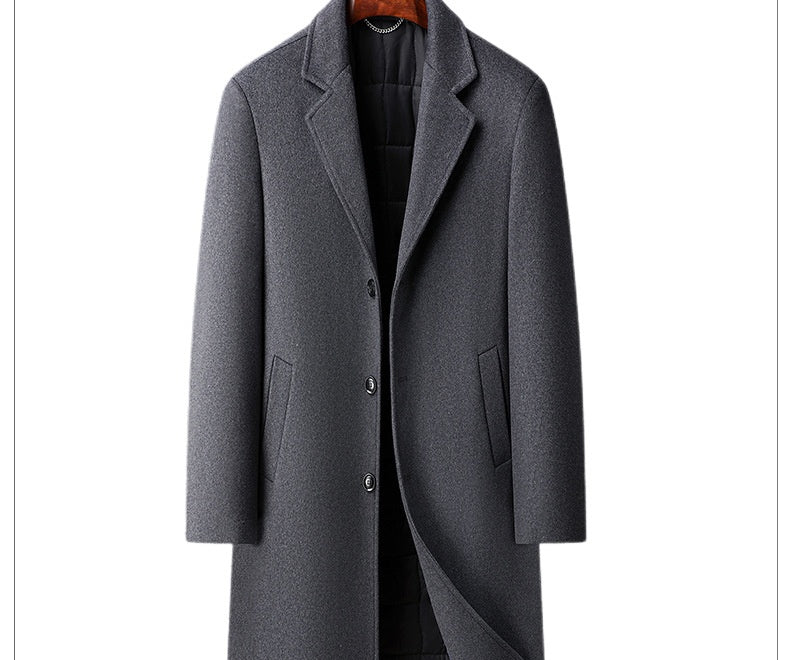 Men's Woolen Coat Business Casual Long