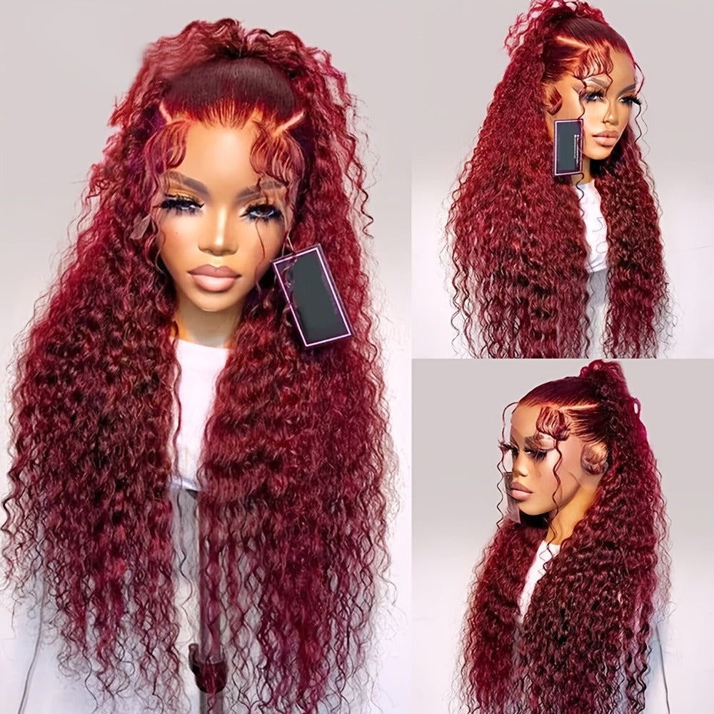 Lace Front Wig 24in Deep Curly Style with 13x4 Lace, 180% Density and Ginger Orange Color Choice — image 6
