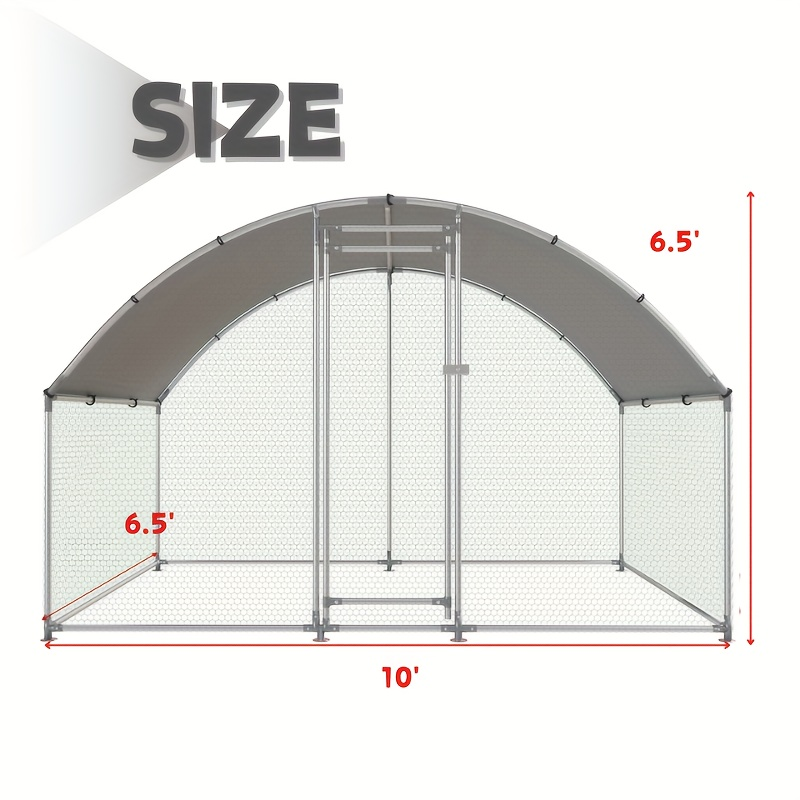 Walk-In Metal Poultry Enclosure in Six Size Options with Mesh Walls, Door and Partial Roof Cover — image 10