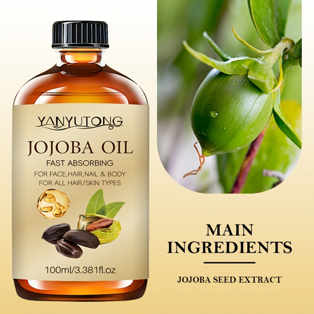 Jojoba-Labeled Body Massage Oil Two-Bottle Set with 100 ml Bottles and Glass Dropper Accessory — image 4