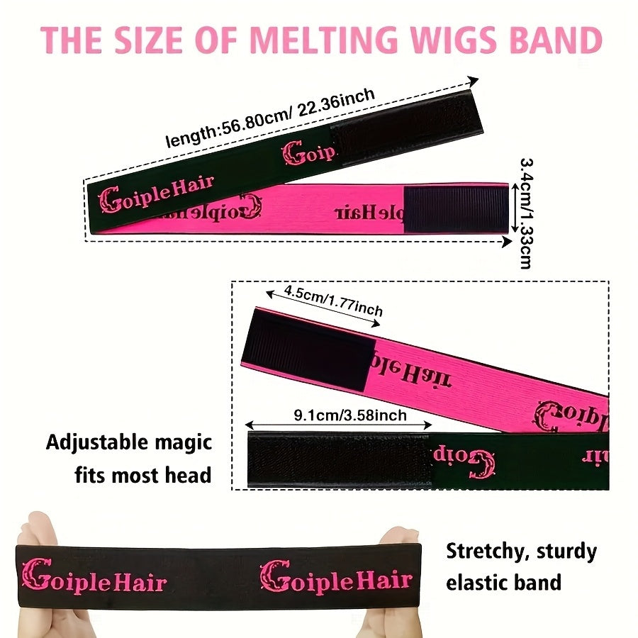 Wig Installation Kit in 9-Piece Glue or 14-Piece Styling Sets with Bands, Caps, Combs and Liquid Bottles — image 5