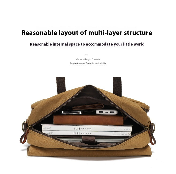 Portable Briefcase Men's One-shoulder Crossbody Outdoor Travel