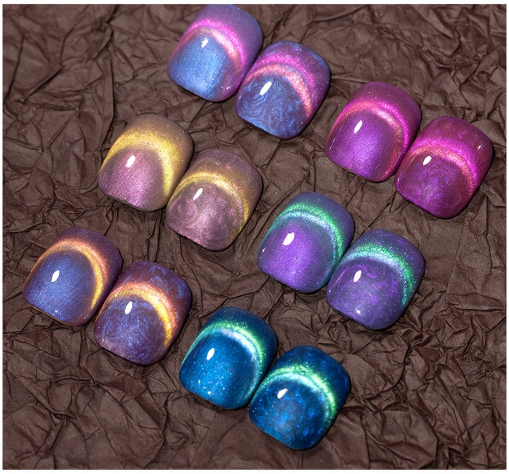 Gel Nail Polish 6-Piece 9D Aurora Magnetic Cat-Eye Set with Pearl-Shell Glitter Effect and UV/LED Soak-Off Cure — image 14