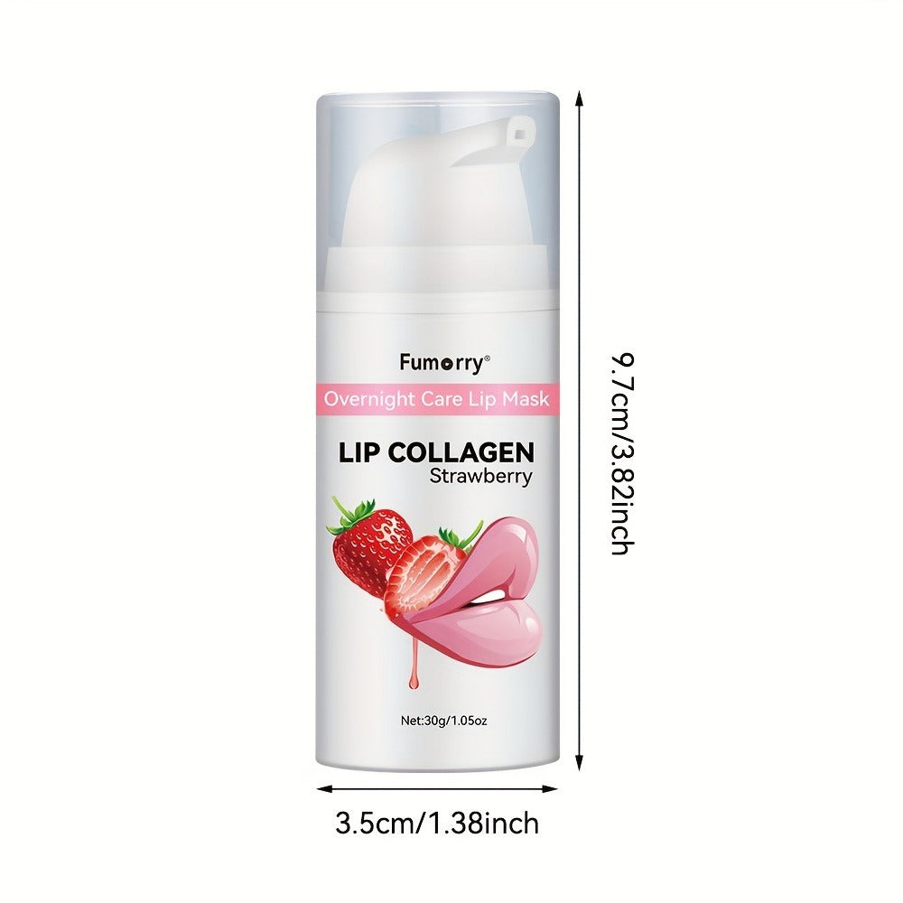 30g / 1.05oz Fumerry Lip Collagen Strawberry-Labeled Pump Bottle with Pink Applicator and 9.7cm Height — image 5