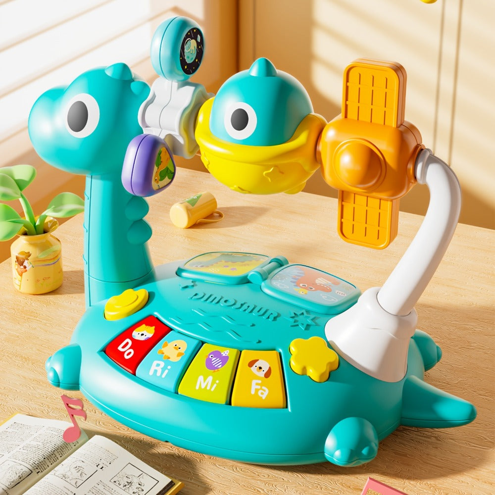 Dinosaur Piano Toy for Kids, Rotatable Smart Music Box with Space Theme, Mini Electronic Musical Instrument for Toddlers — im