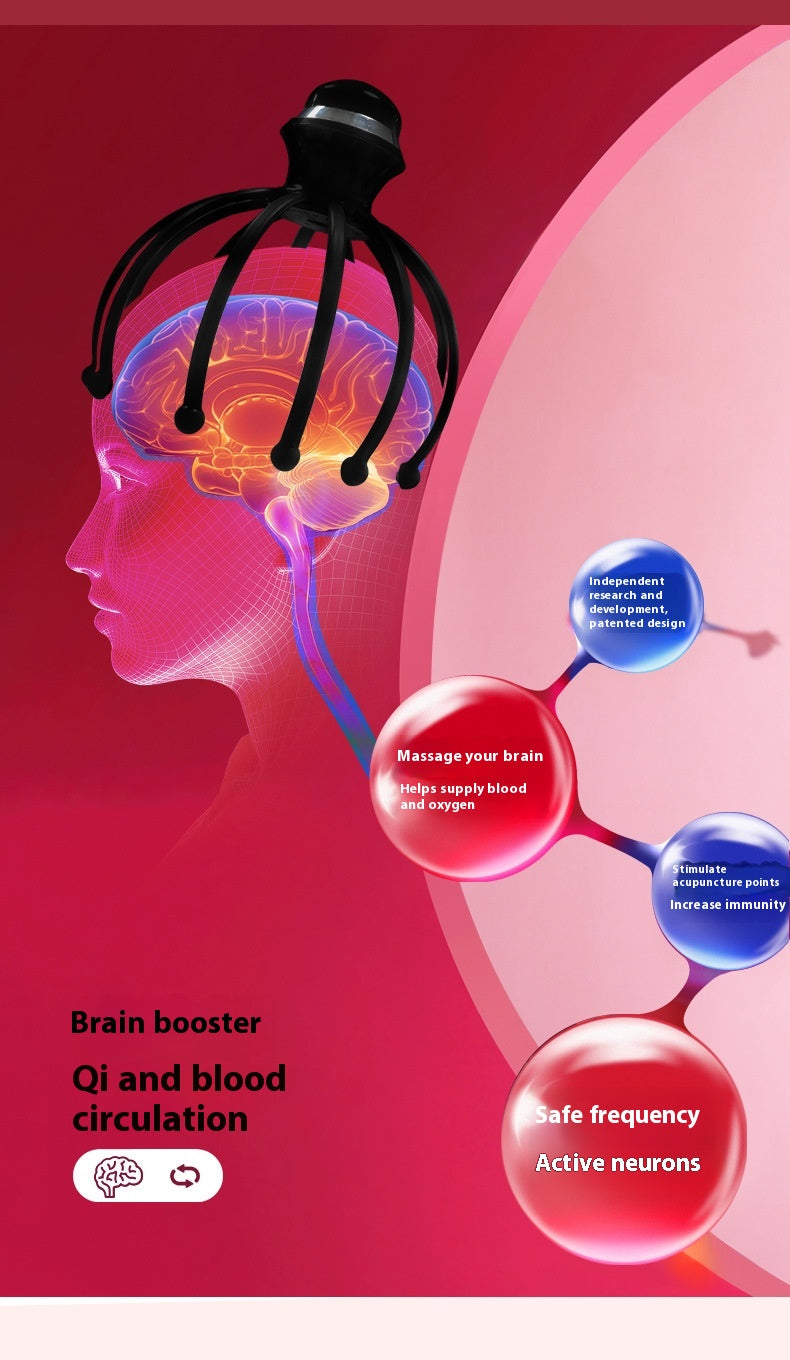 Vibration Head Massager Scalp Relaxation 12 Claw Electric Head Massager Octopus Point Massager Wholesale