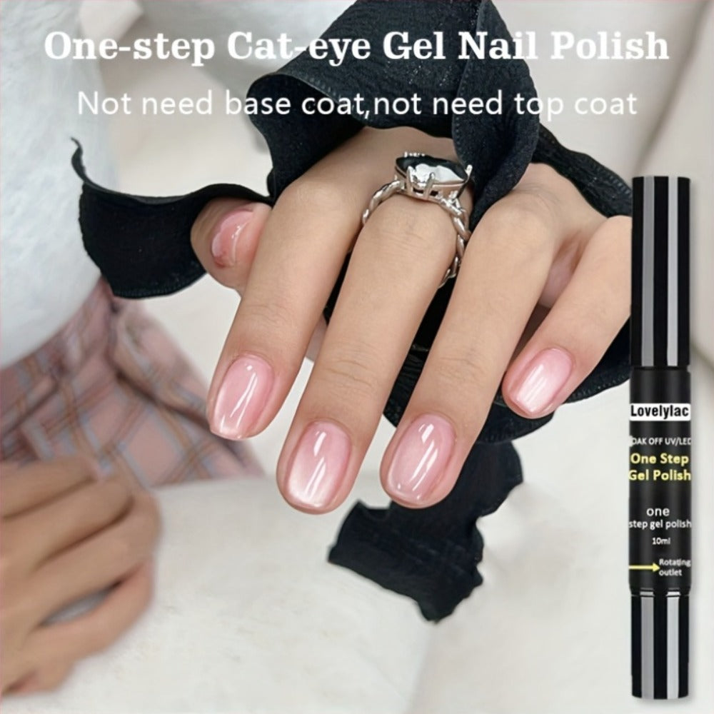 Magnetic Cat Eye Gel Nail Polish Pen 3-in-1 All-in-One Base Coat Color Top Coat – Ultra-Bright High-Saturation Polygel — imag