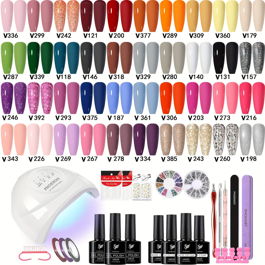 61-Piece Gel Nail Polish Kit with UV LED Lamp, 40 Color Bottles, Base and Top Coats and Manicure Tools — image 11