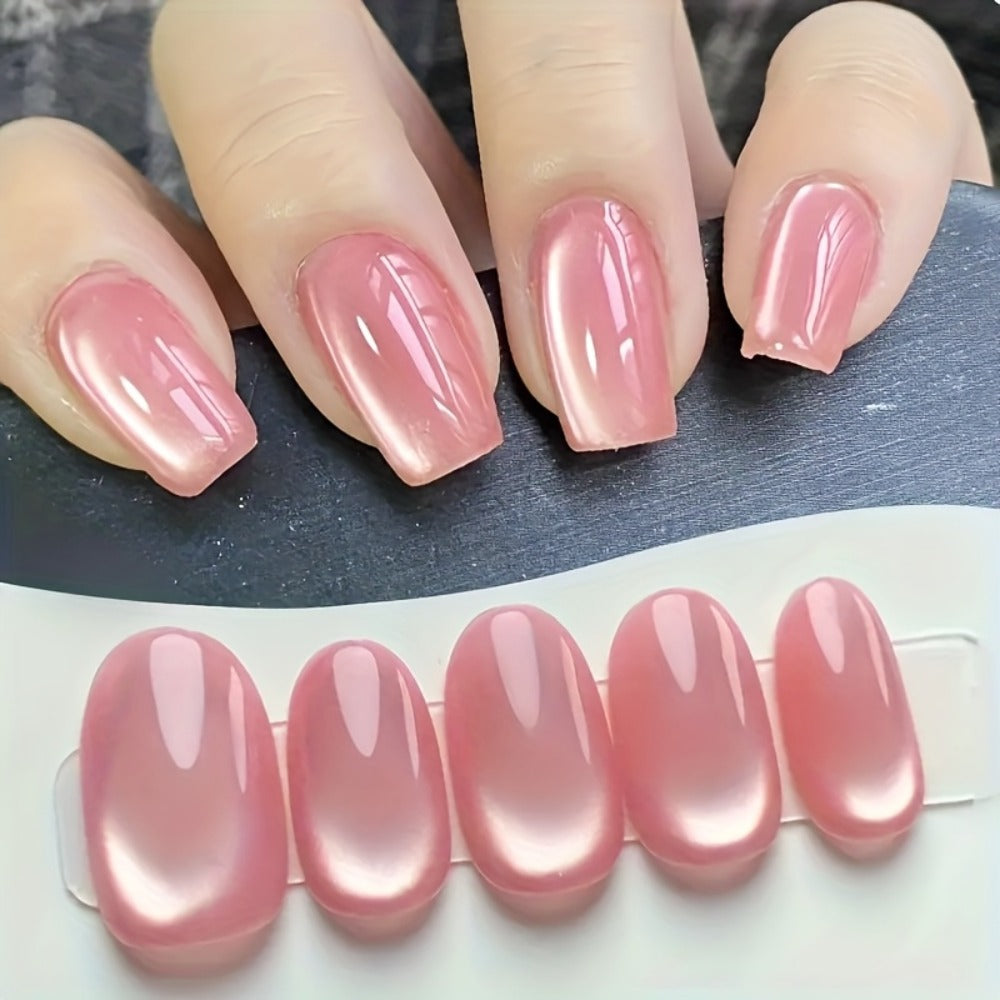 Gel Nail Polish in 15ml Pink Holographic Rainbow Cat-Eye Finish with Magnetic UV/LED Cure for Nail Art — image 7