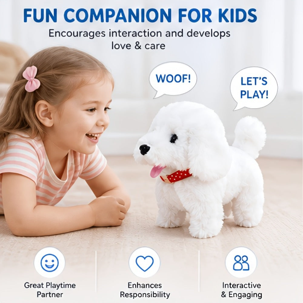 Robot Dog Toy for Kids Interactive Plush Puppy Walks Barks Wags Tail Smart with the Listed Color, Size or Set Options for Eve