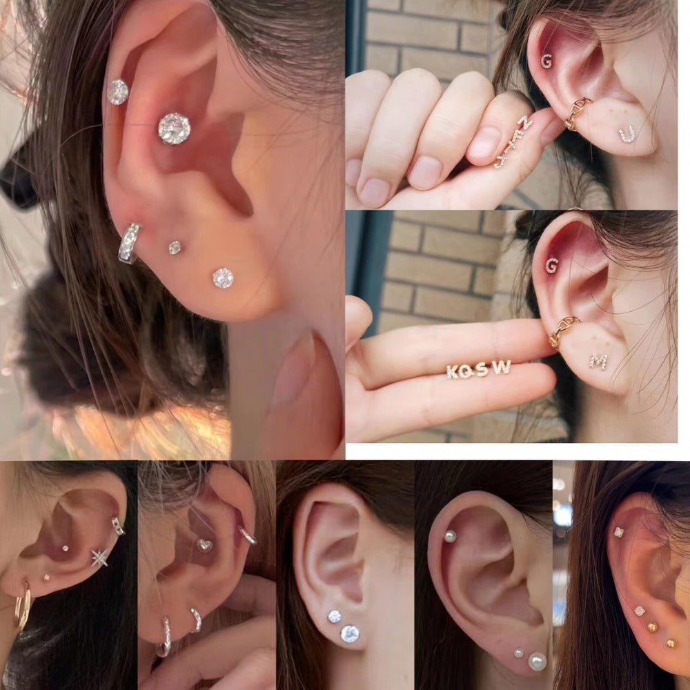 Ear Piercing Gun Kit 37pcs Professional Set, 24 Stainless Steel Earrings, 12 Crown Earrings — image 7