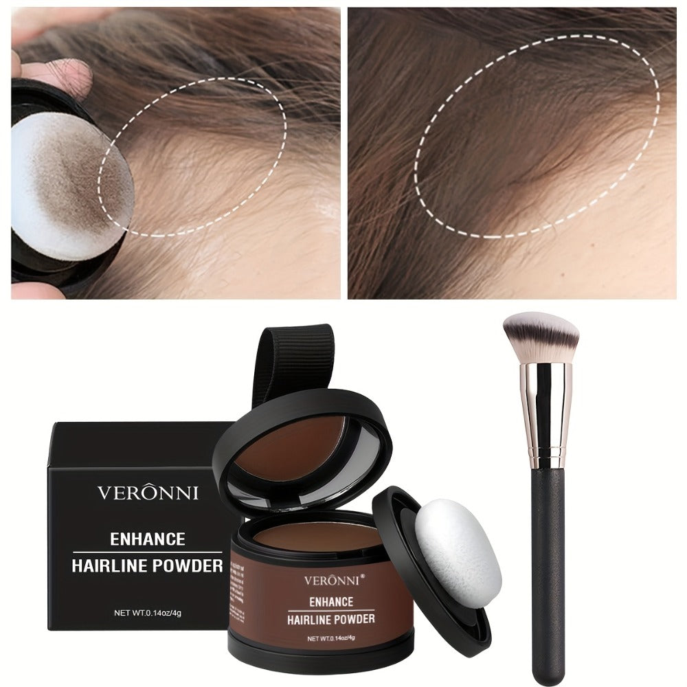 Hairline Shadow Powder Kit with Brush – Waterproof Hairline Concealer & Hair Root Touch Up Powder | Instant Fuller-Looking Ha