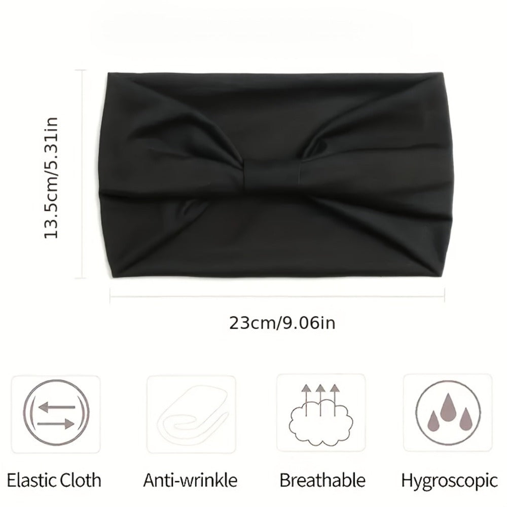 Stretchy Headbands 20 Pack for Women & Men – Soft Sweat-Wicking Non-Slip Elastic Turban Knot Hair Wraps Breathable Solid Colo