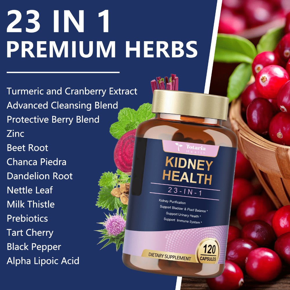 Herbal Supplement with Totaria Health Label, 23-in-1 Capsules with Chanca Piedra and Cranberry, 120 Count — image 4