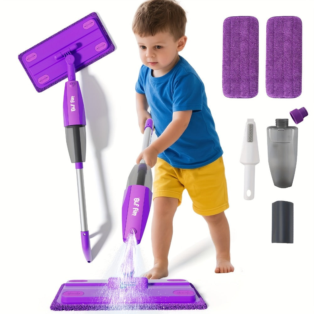 Kids Spray Mop Toy with Water Sprayer, Pretend Play Housekeeping Kit for Floor Cleaning, STEM Educational Toy — image 2