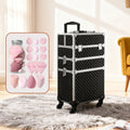 Makeup Train Case with Telescoping Handle in Black or Pink and Sponge Set — image 13