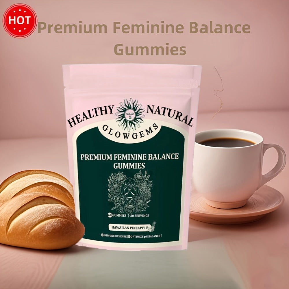 Women's Balance Probiotic Gummies 60 Count Hawaiian Pineapple Flavor with Vitamin C - Daily for Bath Time, Home Spa and Perso