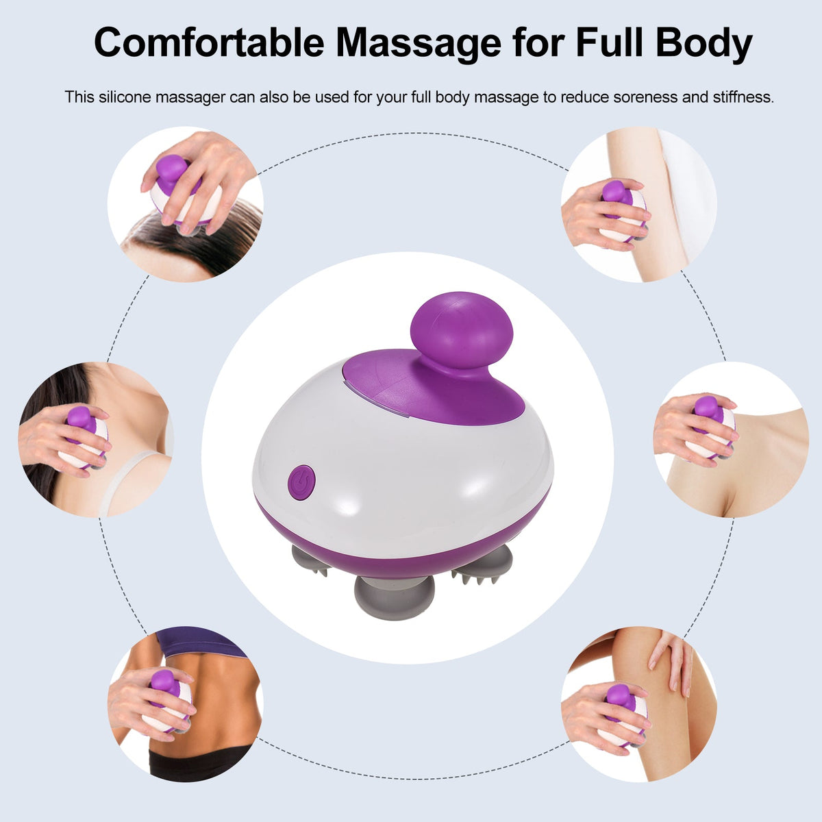 Silicone Scalp Care Smart Kneading Vibration Portable Rechargeable Massager