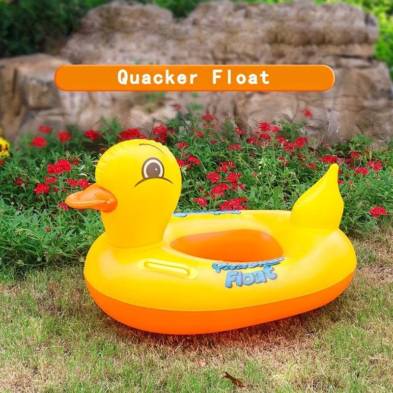 Pool Float Duck-Shaped Ring with Two Built-In Handles and One, Two or Four-Piece Pack Selections — image 12
