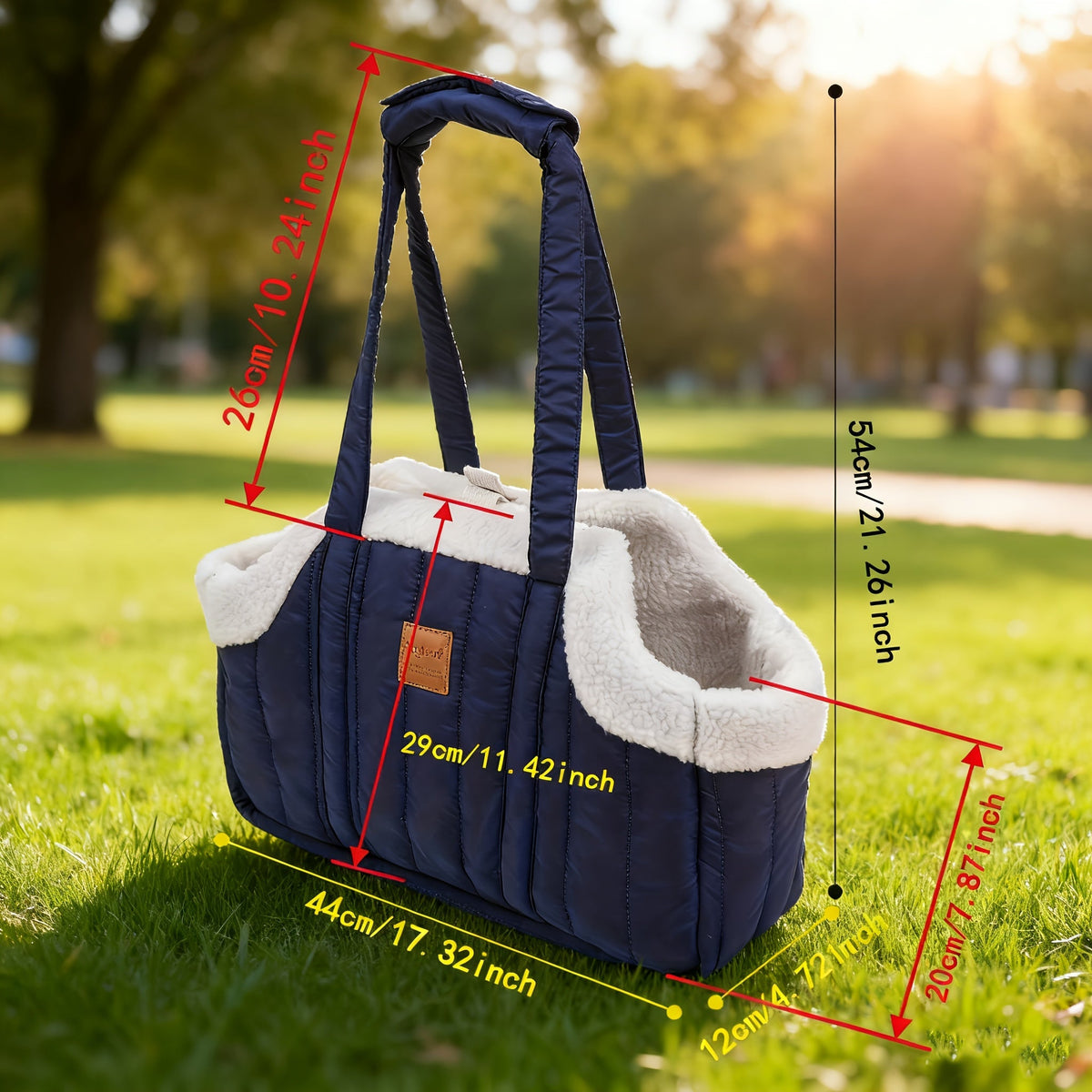 Quilted Open-Top Pet Carrier Tote with Plush-Look Trim, Two Long Handles and Six Color Options — image 2